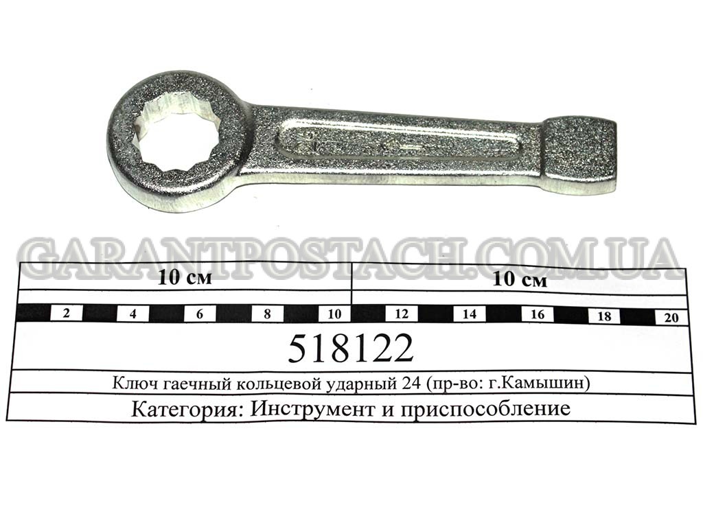 Ключ гаечный кольцевой ударный 24 (пр-во: г.Камышин) 518122